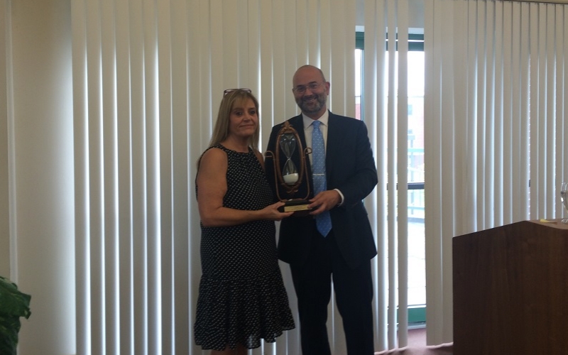 Charles Bonin Work Ethic Award given to Lynnelle Lavway